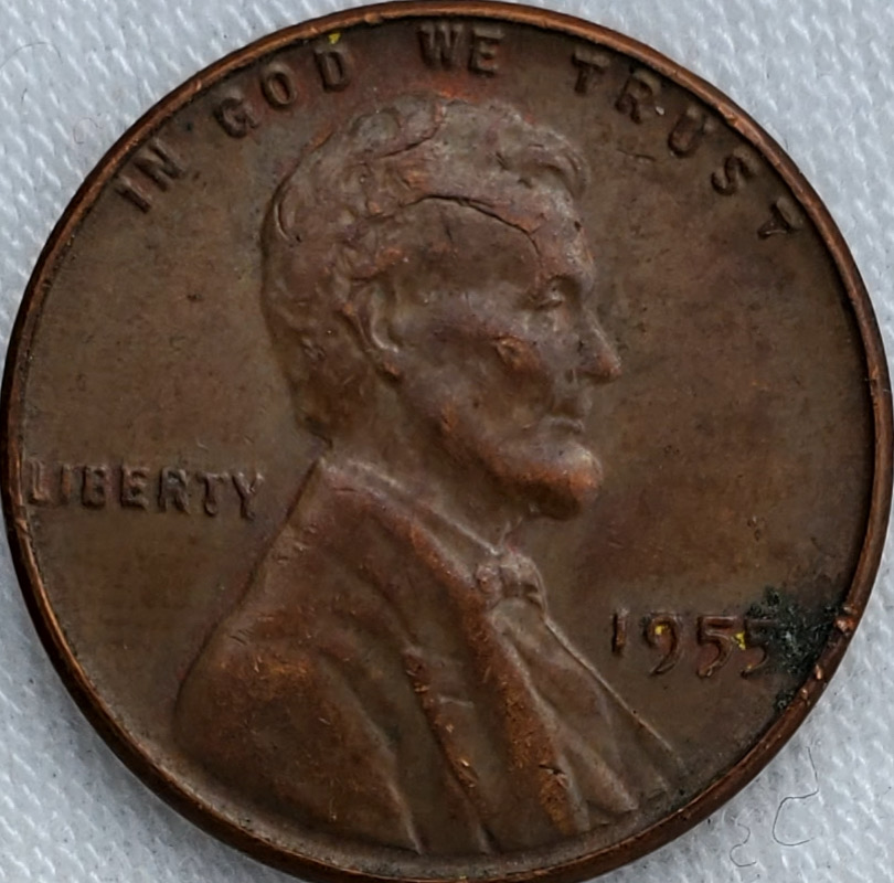 1955-Penny.-Lamination-Error?